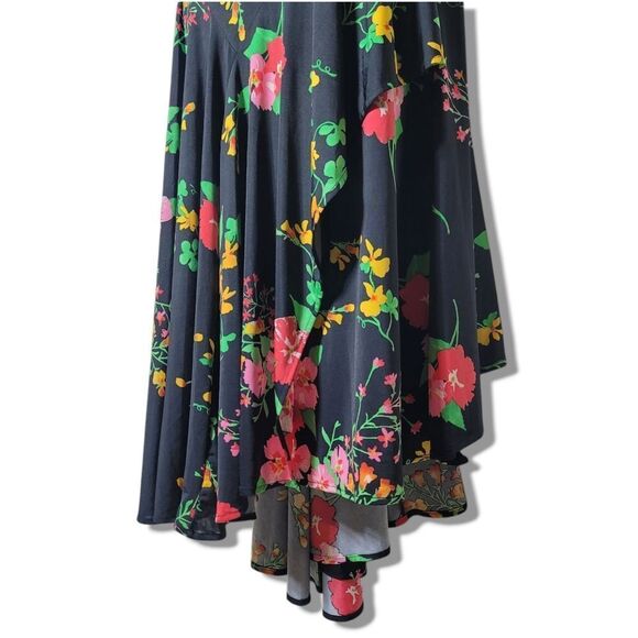 CAbi Sophia Drama Floral Wrap Maxi Asymmetrical Wait Tie Flowy Skirt - Picture 6 of 10